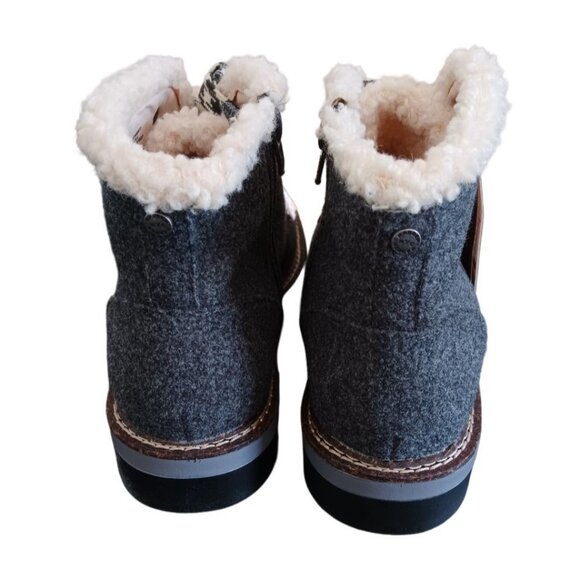 Madden NYC Womens Gray Hiker Boots Lace-Up Side Zipper Wedge Sole Size 11 - Picture 7 of 8